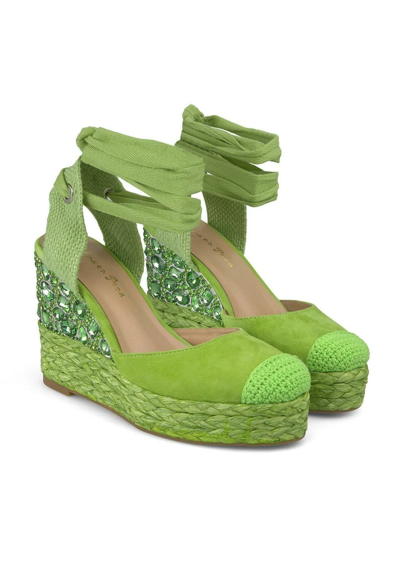 Alma En Pena Arbeloa - Sandalias De Cuña - Verde 4 Alma En Pena Arbeloa - Sandalias De Cuña - Verde - Imagen 2